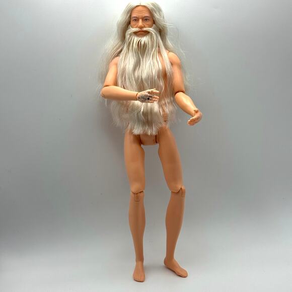 Nude Albus Dumbledore Medieval Merlin Long Beard Harry Potter Doll Mattel OOAK - Picture 7 of 14